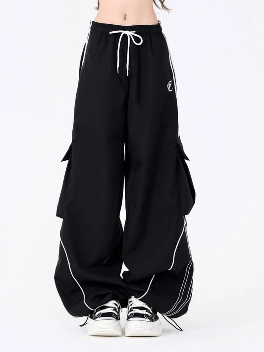 KOOPER™ Street Dance Wide-Leg Pants – Trendy Hip Hop Workwear with Pockets