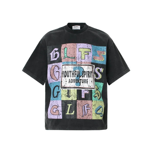 KOOPER™ Graffiti Painted Tee – High Street Hip Hop Summer Streetwear
