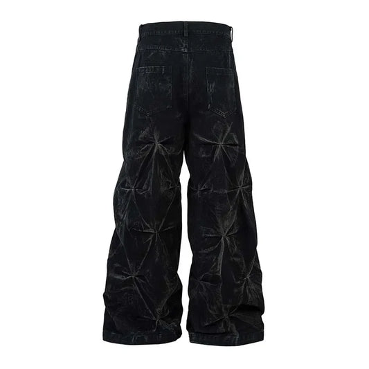 KOOPER™ Vintage Washed Loose Fit Workwear Jeans – Multi-Pocket Retro Denim