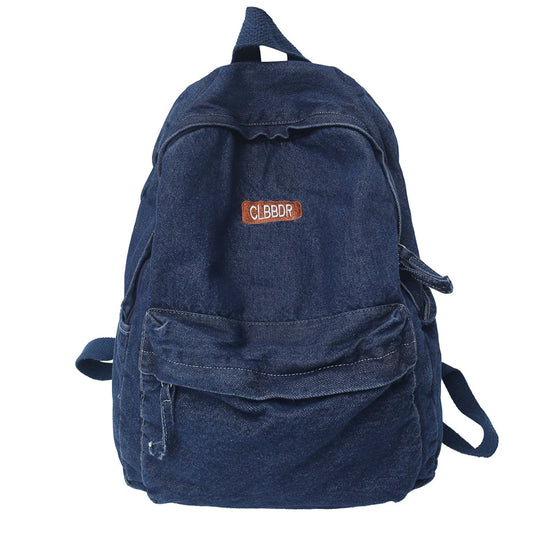 KOOPER™ Solid Black Canvas Backpack – Unisex Large-Capacity School & Travel Bag