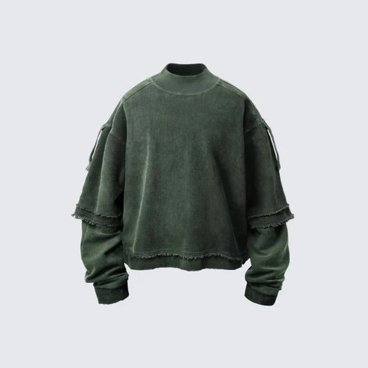 Oversized Y2K retro hoodie with fake layered design. Cotton blend, vintage streetwear style for spring and autumn