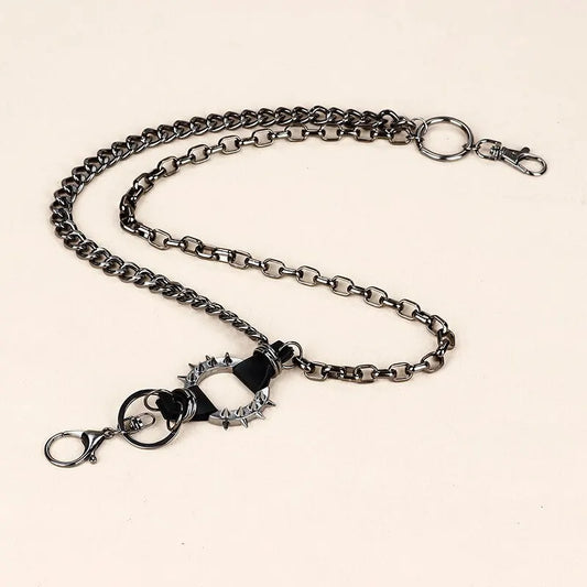 KOOPER™ Gun Black Hip-Hop Chain Belt – Geometric Metal Statement Accessory