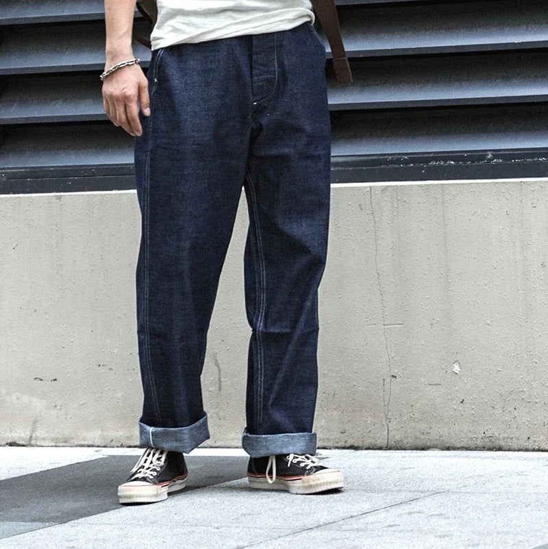 KOOPER™ Bronson CCC P40 Selvedge Denim Dungarees – Military Utility Loose Fit Jeans