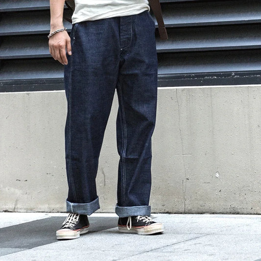 KOOPER™ Bronson CCC P40 Selvedge Denim Dungarees – Military Utility Loose Fit Jeans