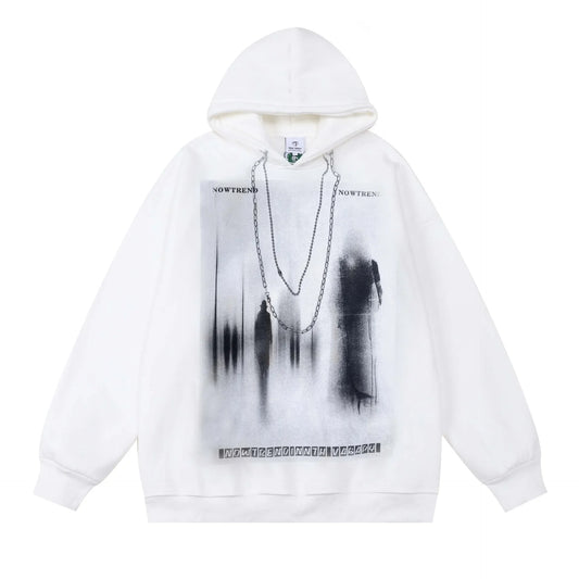 KOOPER™ Phantom Print Loose Fit Hoodie – High Street Hip Hop Style