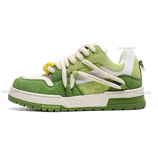 KOOPER™ Y2K Retro Punk Platform Skate Sneakers – Unisex Mixed Color Tennis Shoes