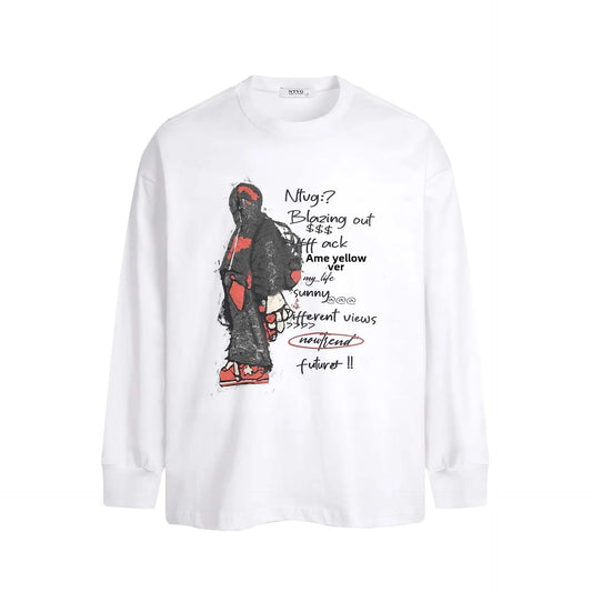 KOOPER™ Letter Print Crew Neck Long Sleeve – Unisex High Street Hip Hop Sweatshirt