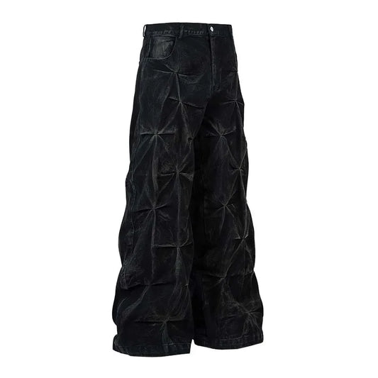 KOOPER™ Vintage Washed Loose Fit Workwear Jeans – Multi-Pocket Retro Denim