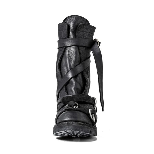 KOOPER™ Retro Style Motorcycle Boots – Men's Real Leather Strap Ankle Boots