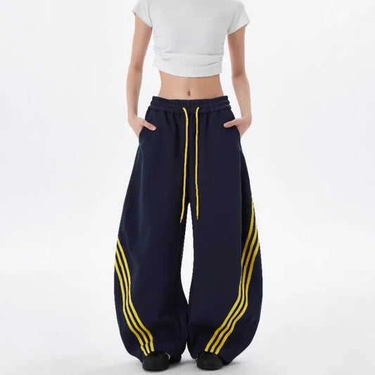 KOOPER™ Vintage Polka Dot Color Block Sweatpants – Unisex American Streetwear
