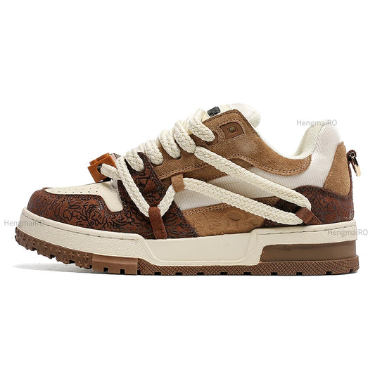 KOOPER™ Y2K Retro Punk Platform Skate Sneakers – Unisex Mixed Color Tennis Shoes