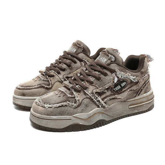 KOOPER™ Retro Denim Skate Sneakers – Unisex Canvas Sports & Casual Shoes