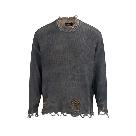 KOOPER™ Vintage Ripped Knit Sweater – High Street Y2K Distressed Pullover