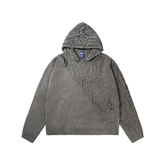 KOOPER™ American Style Knitted Hoodie Jacket – Autumn Casual Loose Fit Unisex Zip Sweater