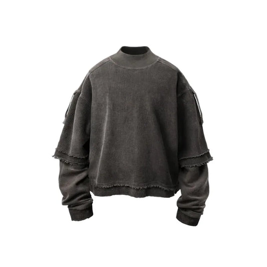 Oversized Y2K retro hoodie with fake layered design. Cotton blend, vintage streetwear style for spring and autumn