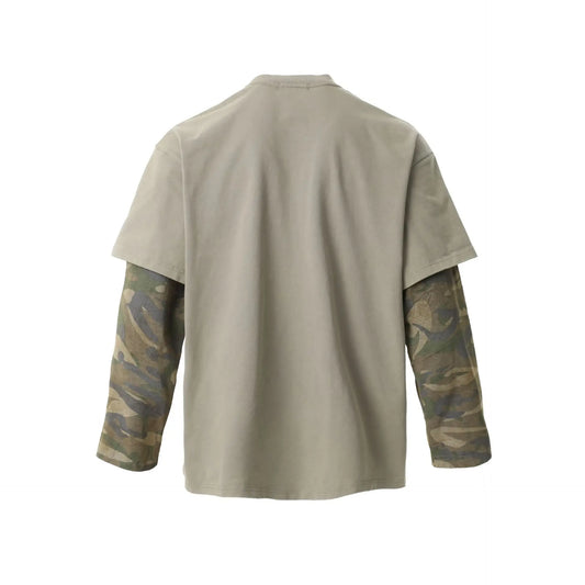 KOOPER™ Luxury Retro Rock Graffiti Shirt – Fake Two-Piece Camouflage Long Sleeve Tee