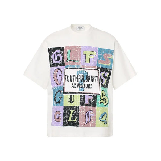 KOOPER™ Graffiti Painted Tee – High Street Hip Hop Summer Streetwear