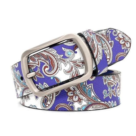 KOOPER™ Retro Floral Print Belt – Unisex Artistic Customizable Waist Accessory