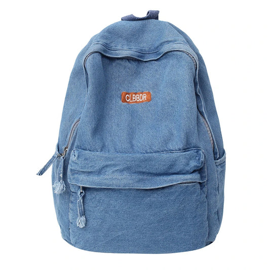 KOOPER™ Solid Black Canvas Backpack – Unisex Large-Capacity School & Travel Bag