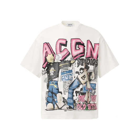 KOOPER™ Loose Cartoon Graphic Tee – Summer Streetwear Hip Hop